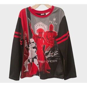 Star Wars Boys Pajama Shirt Top Size 10/12 First Order Darth Vader Red Black